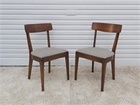 Pair Walnut Dining Chairs