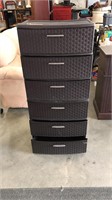 Storage bins, 2 3-drawer units