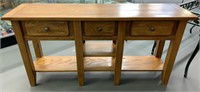 Heavy Wood Oak Sofa Table