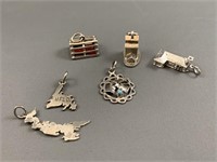 Lot of 6 Sterling Silver Charms