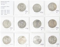 Coin 11 Asstd. Walking Liberty Silver Half Dollars