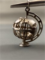 Sterling Silver Globe Charm