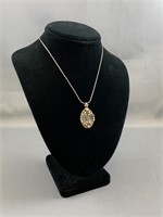 Sterling Silver Chain with Filigreed Pendant