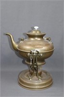 C1890 Brass Teapot on Stand