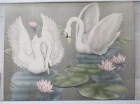 Mid-Century Turner Lithograph - Swans