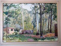 Watercolour - Peterborough Area 1944, Camp Scene