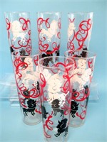 Set of 6 Poodles and Ribbons Cocktail Glasses