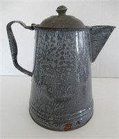 Grey Graniteware Coffee Pot