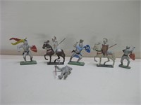 6 Cast Metal Medieval Figurines - 2.5" Tallest