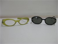 2 Pairs Of Retro Eyeglasses / Sunglasses