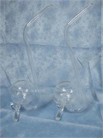 Pair Of Brandy Pipe Sipping Straw Glasses