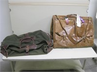 Vtg Hatmann Leather Wardrobe Bag & Orvis Bag