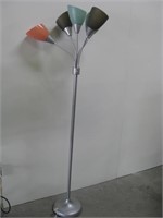 66" Tall Metal Floor Lamp W/Plastic Shades Works