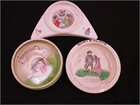 Three vintage china baby plates, Royal
