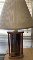 Wood & Etched Glass Table 3 Way Lamp