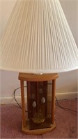 Wood & Etched Glass Desk Lamp - matches lot 8