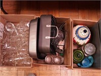 Three boxes: stemware, kitchenware and more