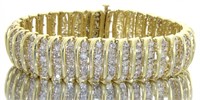 10kt Gold 10.00 ct Diamond Wavelink Bracelet