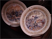 Six collector plates with boxes: one is