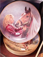 Six famous racehorse collector plates by artist