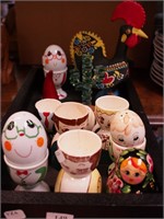Decorative small items: egg cups, salt and