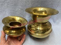 (2) Vintage brass spittoons (small & med size)