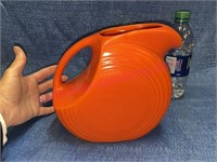 Old Fiesta red (orange) water pitcher (7.5in tall)