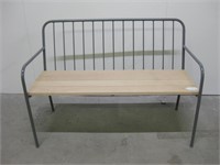 44" Wide Metal Framed Bench w/ Wood Seat