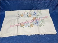 Old embroidered pillow slips set #1