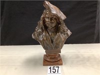 H.MULLER FRENCH BRONZE BUST ON MARBLE PLINTH