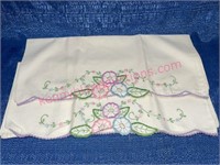 Old embroidered pillow slips set #2