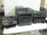 1 HP & 2 Brother Printers - All Power Up