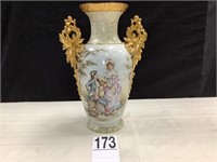 FRENCH PORCELAIN HAND PAINTED VASE
