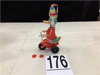 GERMAN WIND UP DUCK ON TRICYCLE
