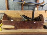 Wooden Tool Box with hand tools