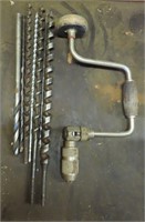 Vintage hand drill with bits