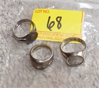 3 STERLING RINGS