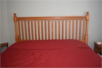 OAK KING SIZE BED WITH MATTRESS, BOX SPRINGS,