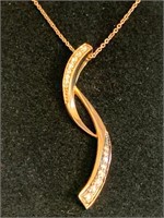 LeVian 14k gold necklace w/diamonds