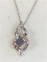 Osterman silver pendant w/black stones