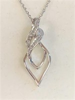 Osterman silver pendant w/clear stones