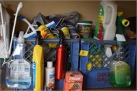 CONTENTS OF SHELF, CLEANERS & LAWN
