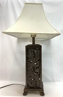 Exceptional Carved Leaf Table Lamp