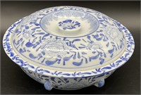 Pier 1 Blue and White Covered Dish