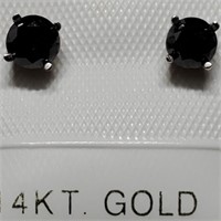 $1230 14K Treated Black Diamond(0.58ct) Earrings