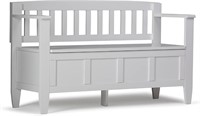 Wide Entryway Storage Bench with Safety Hinge