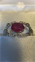 Brilliant SS Ruby Ring Size 7