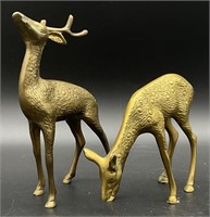 Pair of Brass Deer Figurines