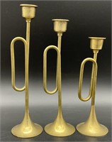 3pc Brass Trumpet Decor