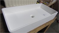 Single Basin Sink, Cast, White, 16"wx31-1/2"lx6"d